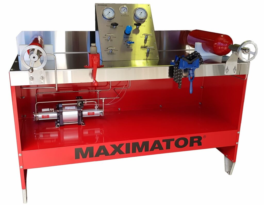 Maximator Gas Booster Fire Extinguisher Filling and Service Bench