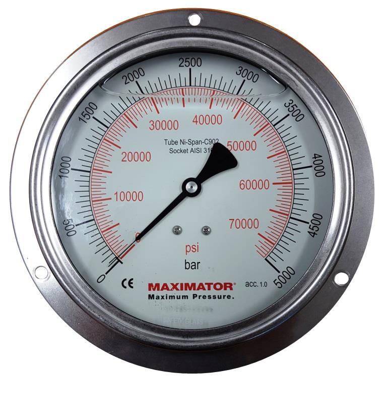 Maximator MPG-100P Panel Mounted Bourdon Tube Pressure Gauge